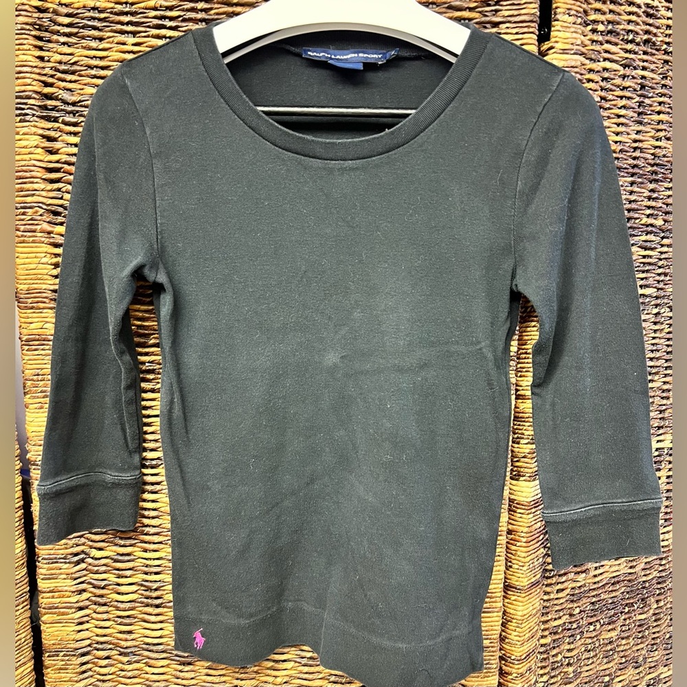 Ralph Lauren Sport Black Cotton Top- Size:‎ Medium (Juniors), some fade